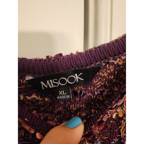 Misook Purple Tweed Heavyknit Sleeveless Dress Size XL - Picture 3 of 10